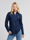 Womens Classic Fit Oxford Shirt in Navy Iris