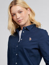 Womens Classic Fit Oxford Shirt in Navy Iris