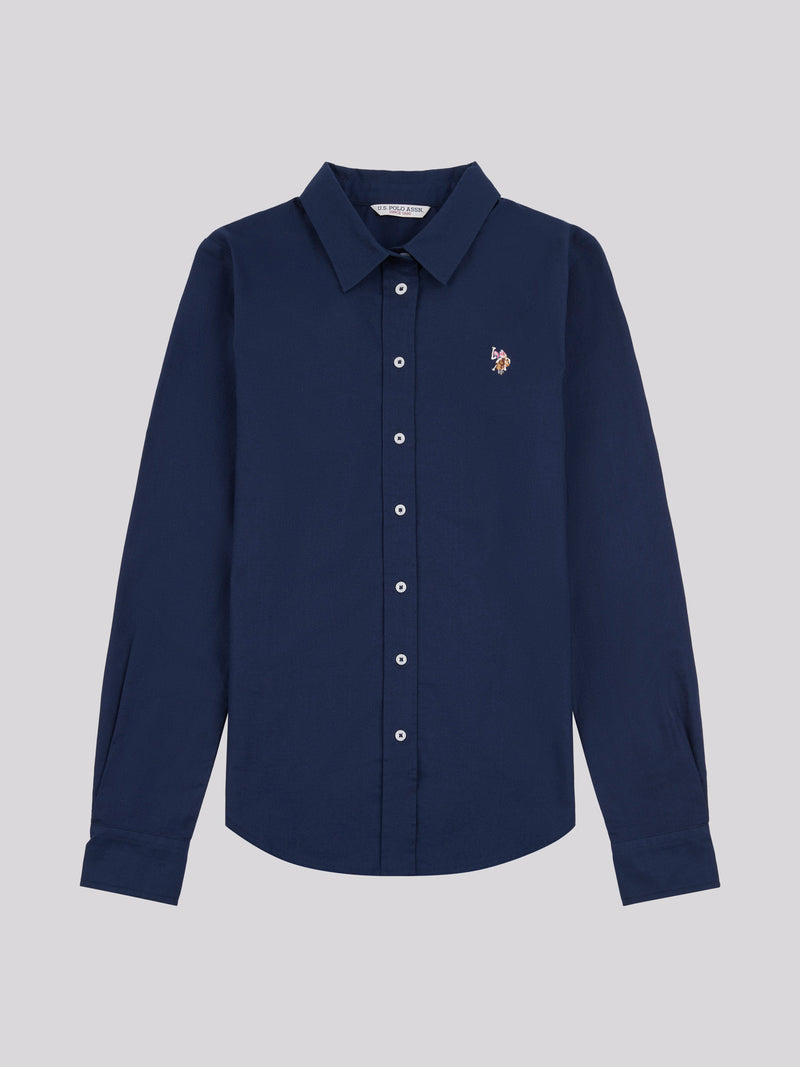 Womens Classic Fit Oxford Shirt in Navy Iris