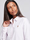 Womens Classic Fit Stripe Oxford Shirt in Crystal Rose