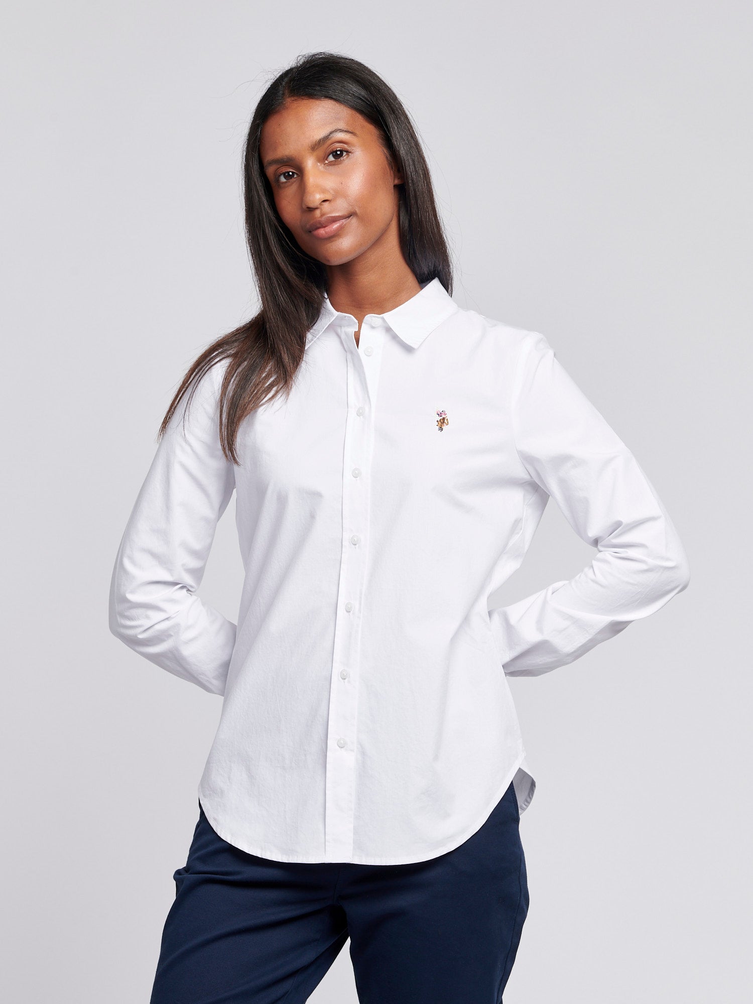 Womens Classic Fit Poplin Shirt in Bright White U.S. Polo Assn. UK