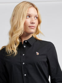 Womens Classic Fit Poplin Shirt in Black