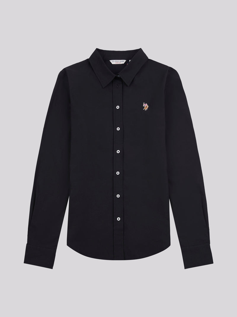 Womens Classic Fit Poplin Shirt in Black