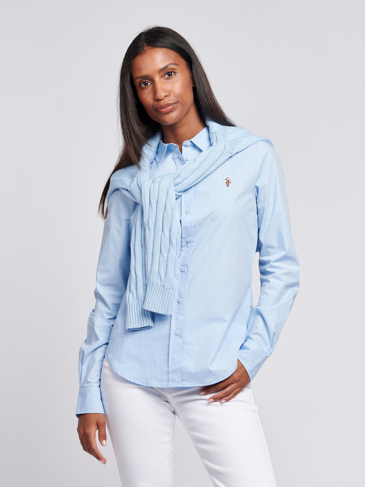 Womens Classic Fit Poplin Shirt in Windsurfer