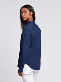 Womens Classic Fit Poplin Shirt in Navy Iris