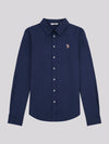 Womens Classic Fit Poplin Shirt in Navy Iris