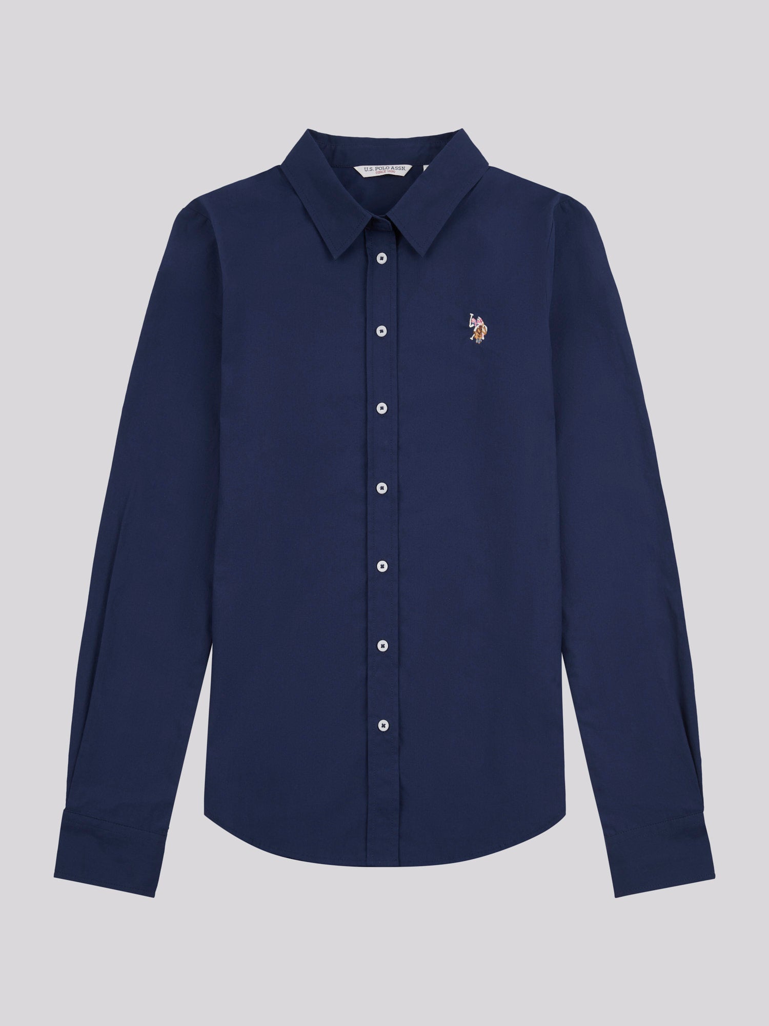 Womens Classic Fit Poplin Shirt in Navy Iris