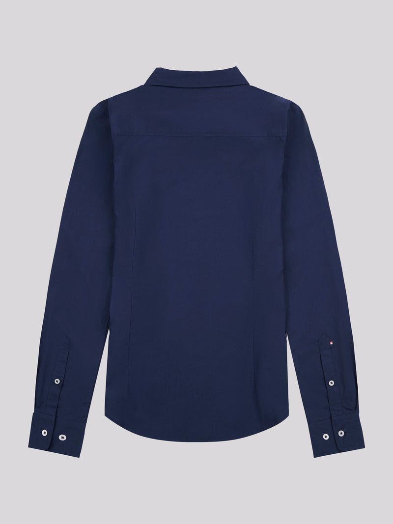 Womens Classic Fit Poplin Shirt in Navy Iris