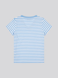 Stripe V-Neck Tee Vista Blue