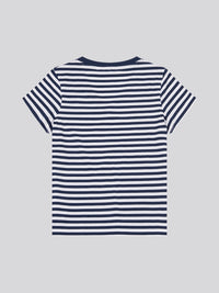 Stripe V-Neck Tee Navy Iris