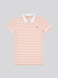 Stripe Polo Shirt Peach Nectar