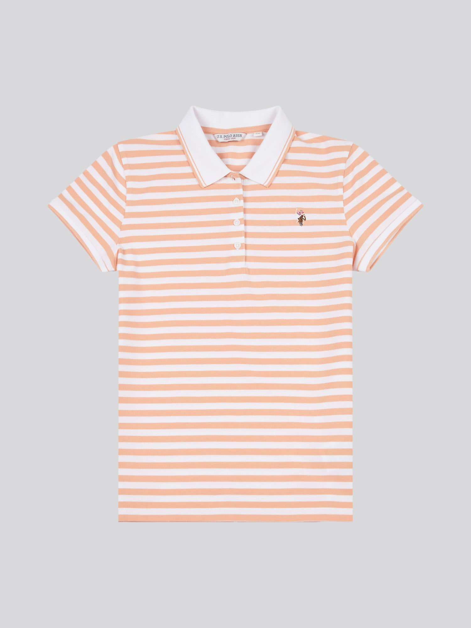 Stripe Polo Shirt Peach Nectar