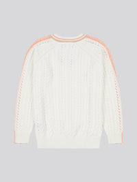 Open Knit Cable Cricket Jumper Marshmallow