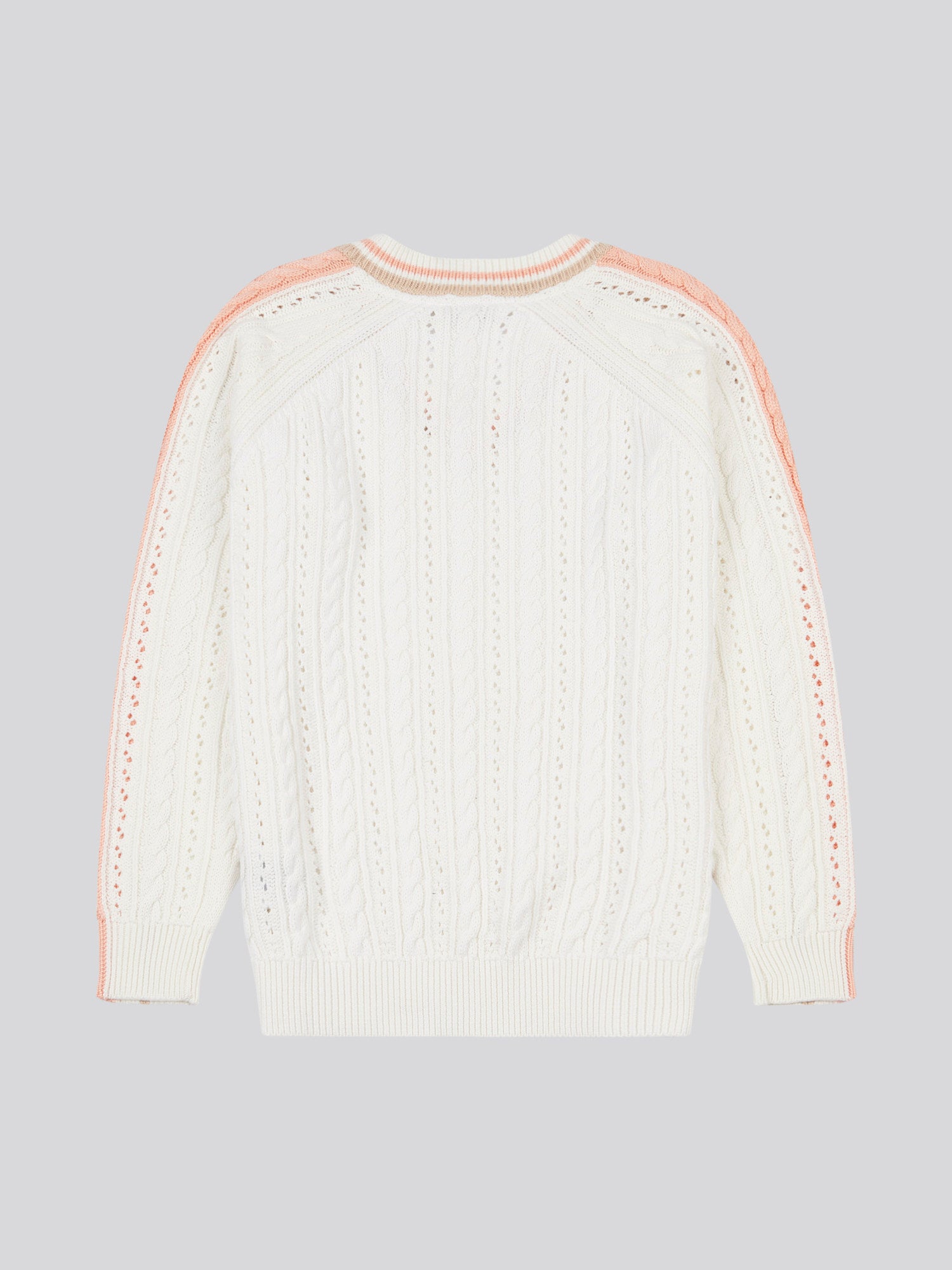 Open Knit Cable Cricket Jumper Marshmallow