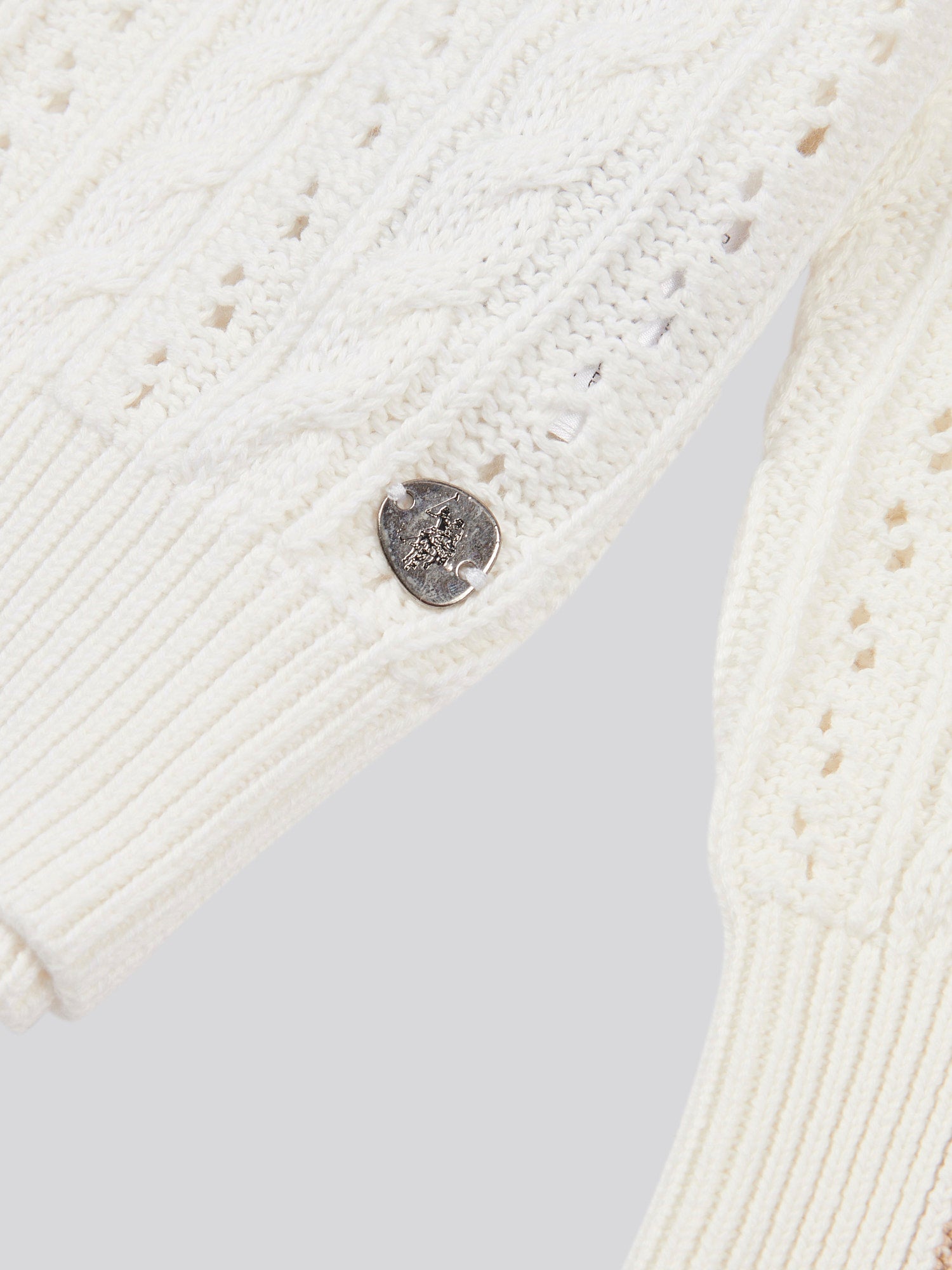 Open Knit Cable Cricket Jumper Marshmallow