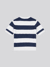 SS Stripe Loose Cable Knit Jumper Navy Iris