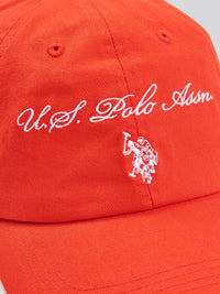 Womens Double Horsemen Premium Graphic Casual Cap in Aura Orange