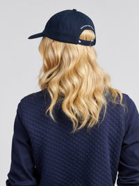 Womens Double Horsemen Premium Graphic Casual Cap in Navy Iris