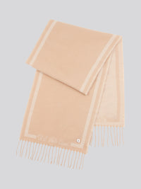 Womens Monogram Border Scarf in Cuban Sand