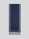 Womens Monogram Border Scarf in Navy Iris