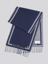 Womens Monogram Border Scarf in Navy Iris