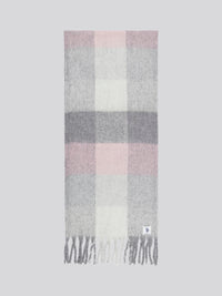 Women’s Super Soft Brushed Square Check Large Scarf in Pearl Grey Marl