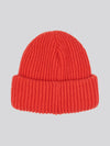 Womens Double Horsemen Woven Patch Beanie in Aura Orange