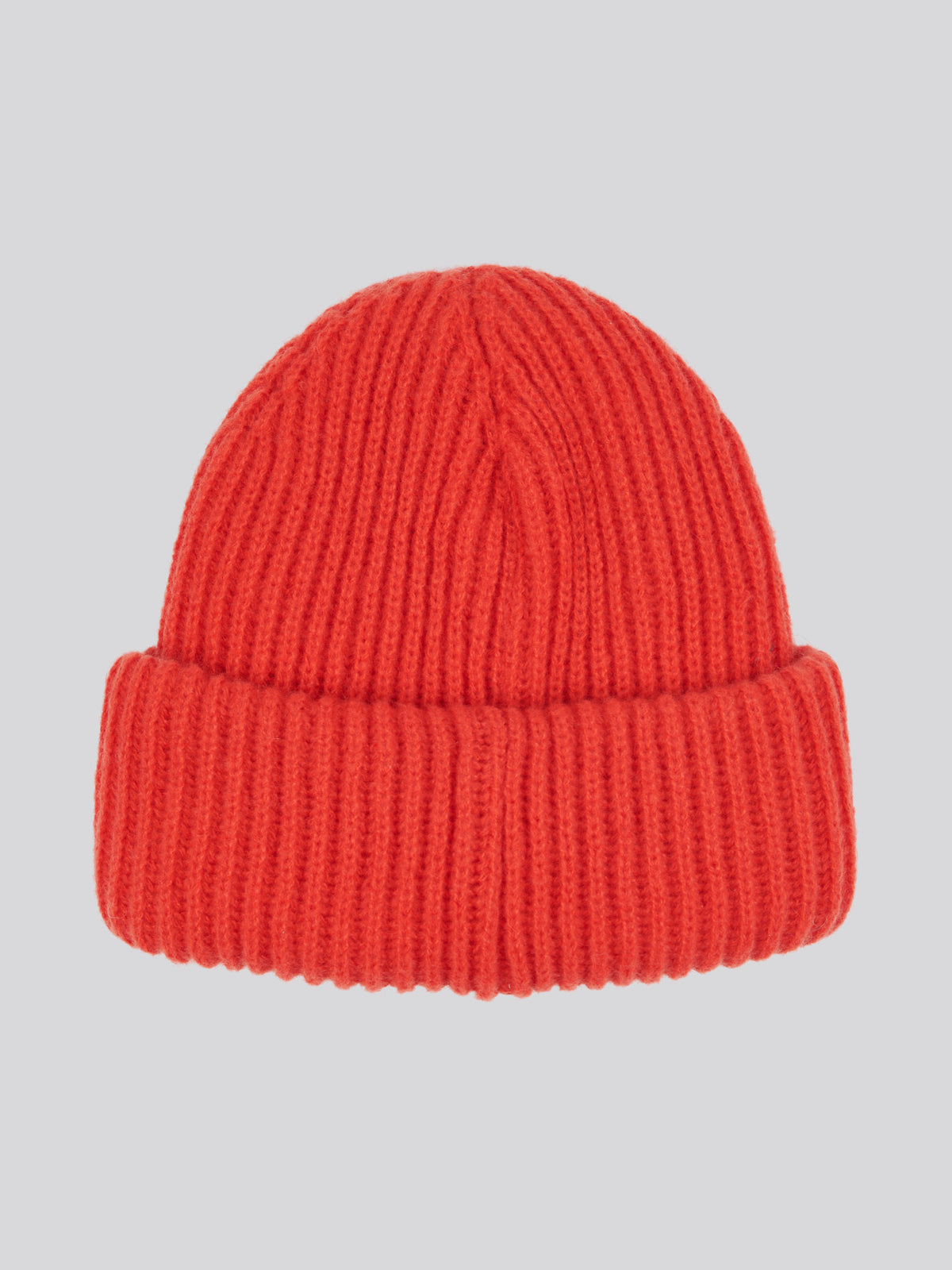 Womens Double Horsemen Woven Patch Beanie in Aura Orange