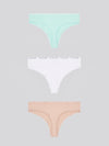 3 Pack Lace Trip Thing Waistband Thong Blue Light