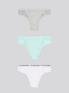 3 PK Lace Rib Brazilian Brief Pearl Grey Marl