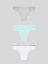 3 PK Lace Rib Brazilian Brief Pearl Grey Marl