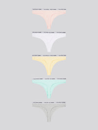 5 PK Cotton Thong English Rose