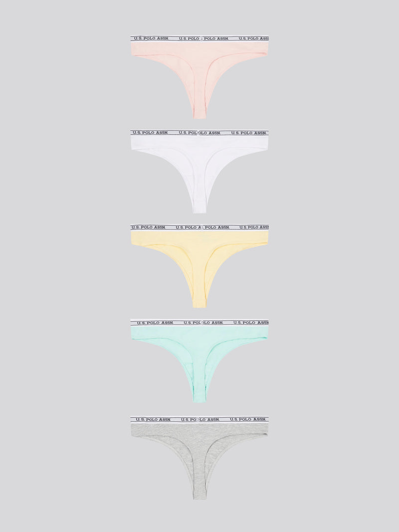 5 PK Cotton Thong English Rose