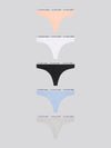 5 PK Cotton Thong Pearl Grey Marl