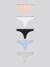 5 PK Cotton Thong Pearl Grey Marl